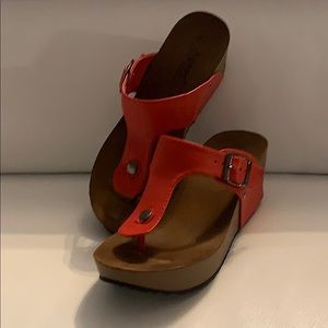 These are red wedge/sandals by Apage’